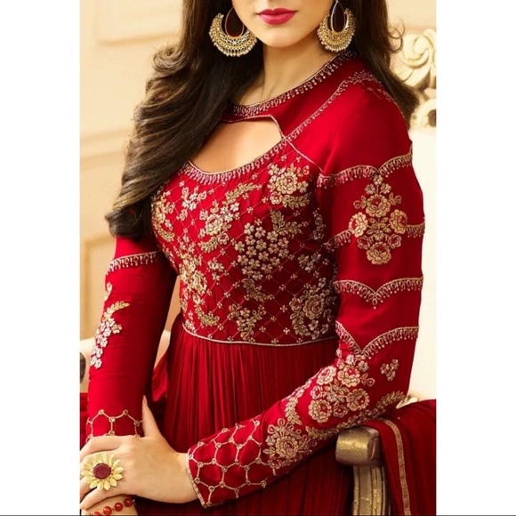 Embroidered Georgette Abaya Style Suit - Picture 2 of 4